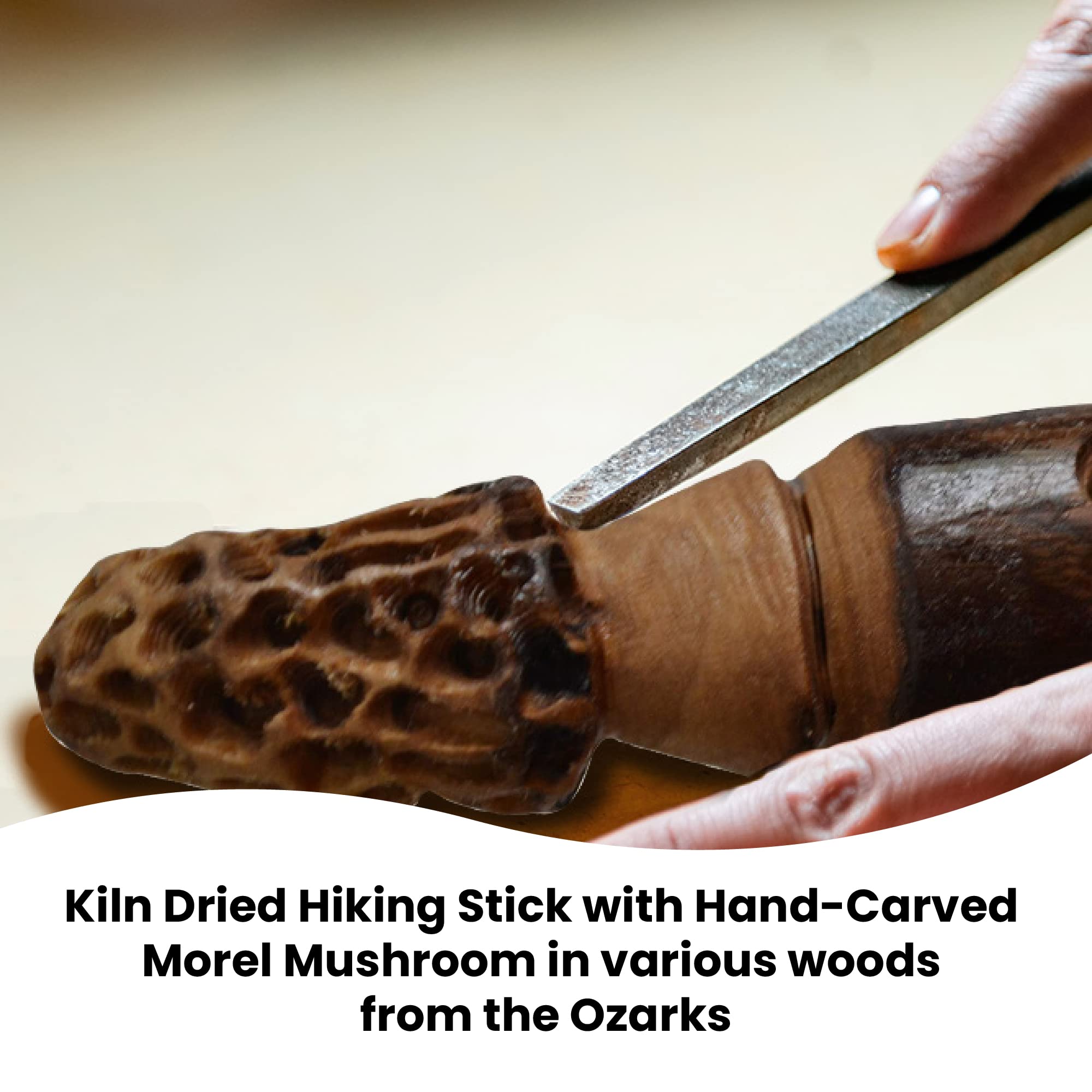 CreationCarvings adjustable-height walking stick for versatile outdoor support.
