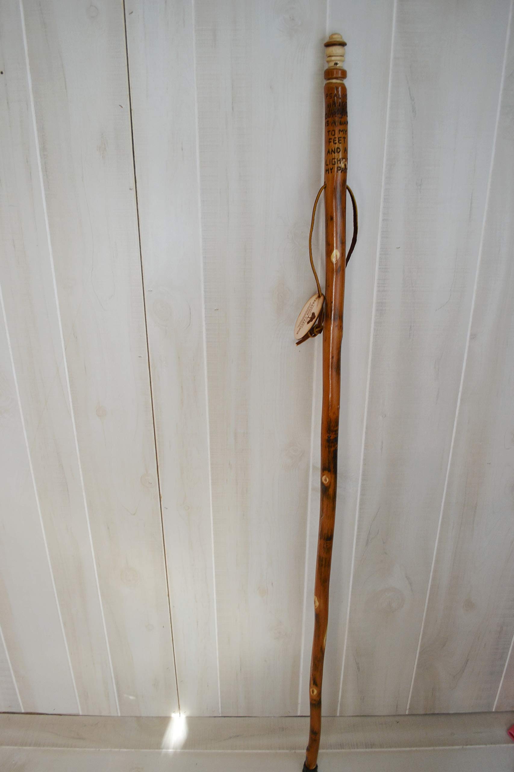 CreationCarvings Bible Walking Stick suits outdoor enthusiasts on nature walks.