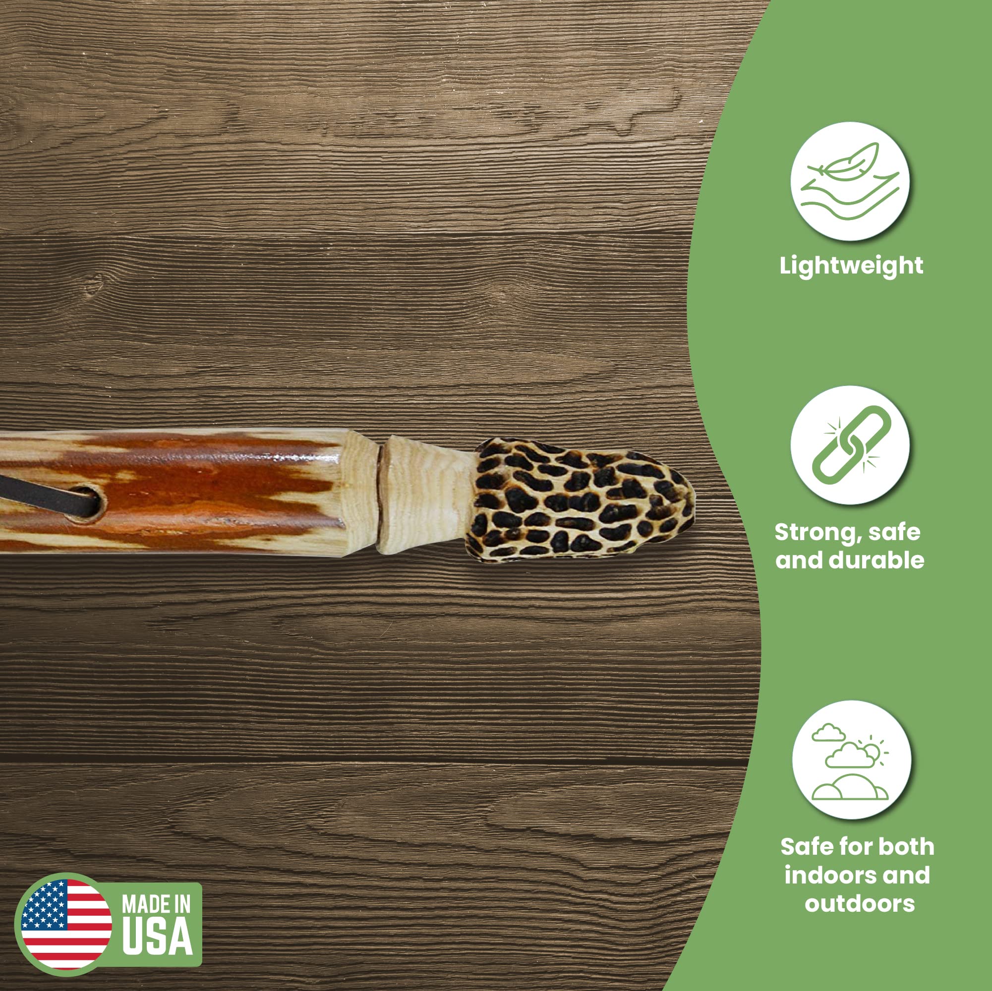 CreationCarvings hand-carved morel mushroom adds rustic charm to gear.