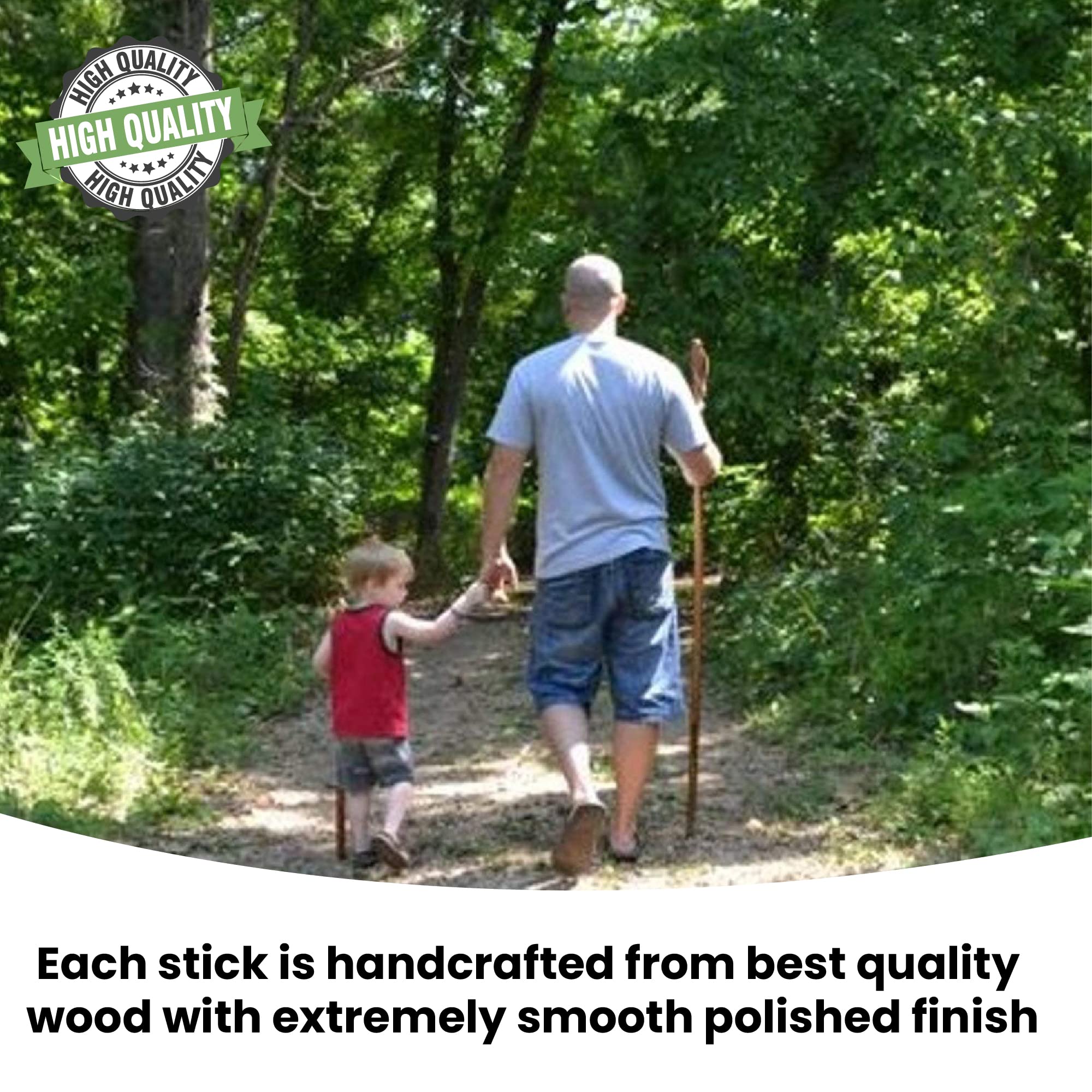 CreationCarvings rubber-tip base helps steady uneven terrain.