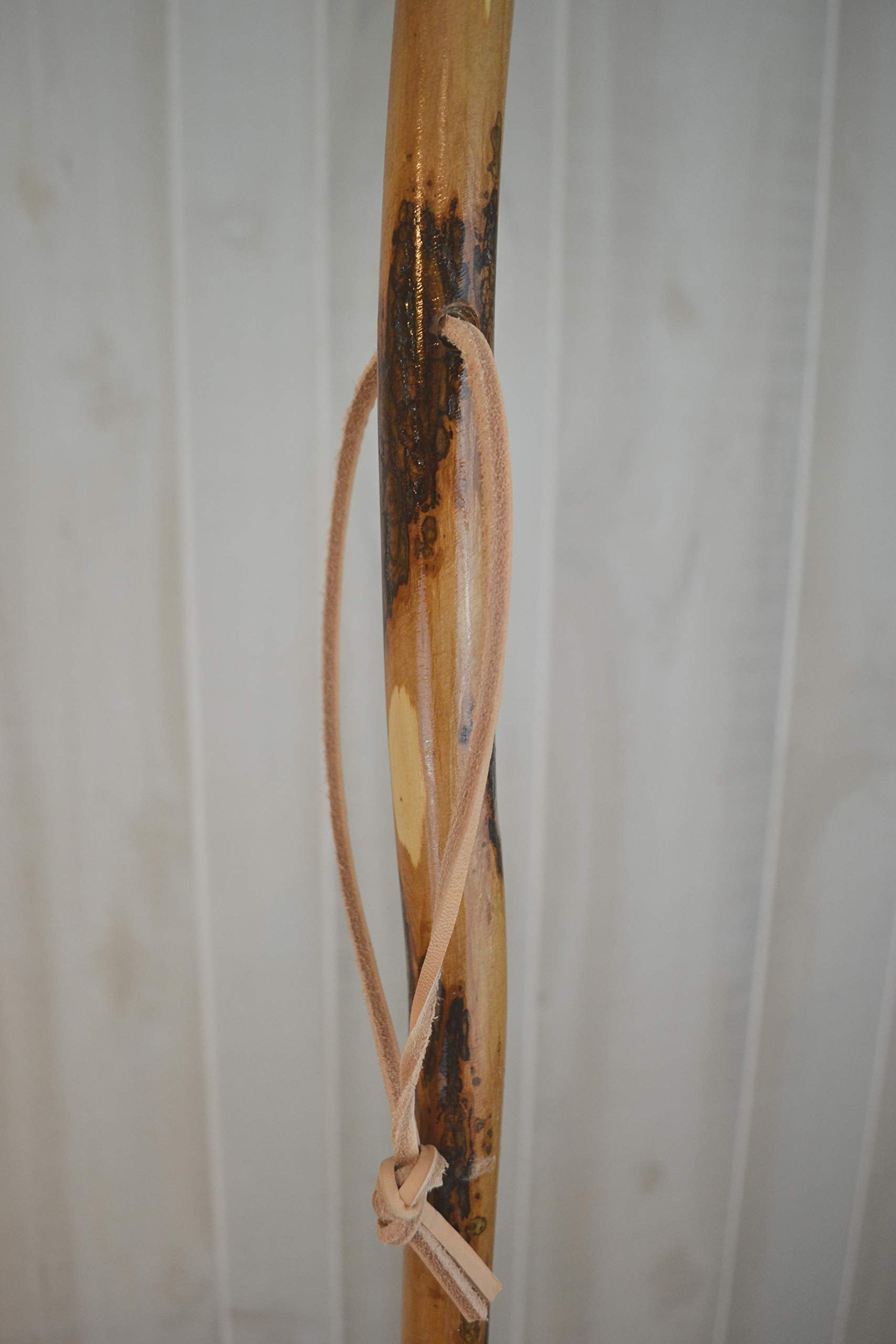 CreationCarvings handcrafted rustic walking stick showing natural finish