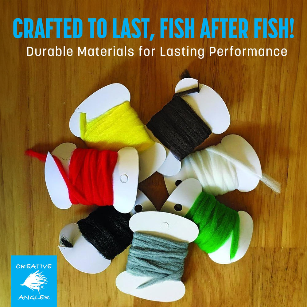 Creative Angler beginner friendly tying with Float Poly Yarn in hand.