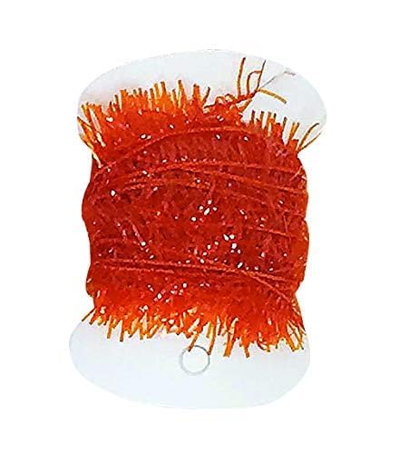 Creative Angler chenille in orange for fly tying with subtle flash on Wooly Bugger patterns.