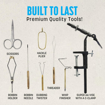 Creative Angler Deluxe Fly Tying Kit beginner instruction highlights user-friendly setup for new tyers
