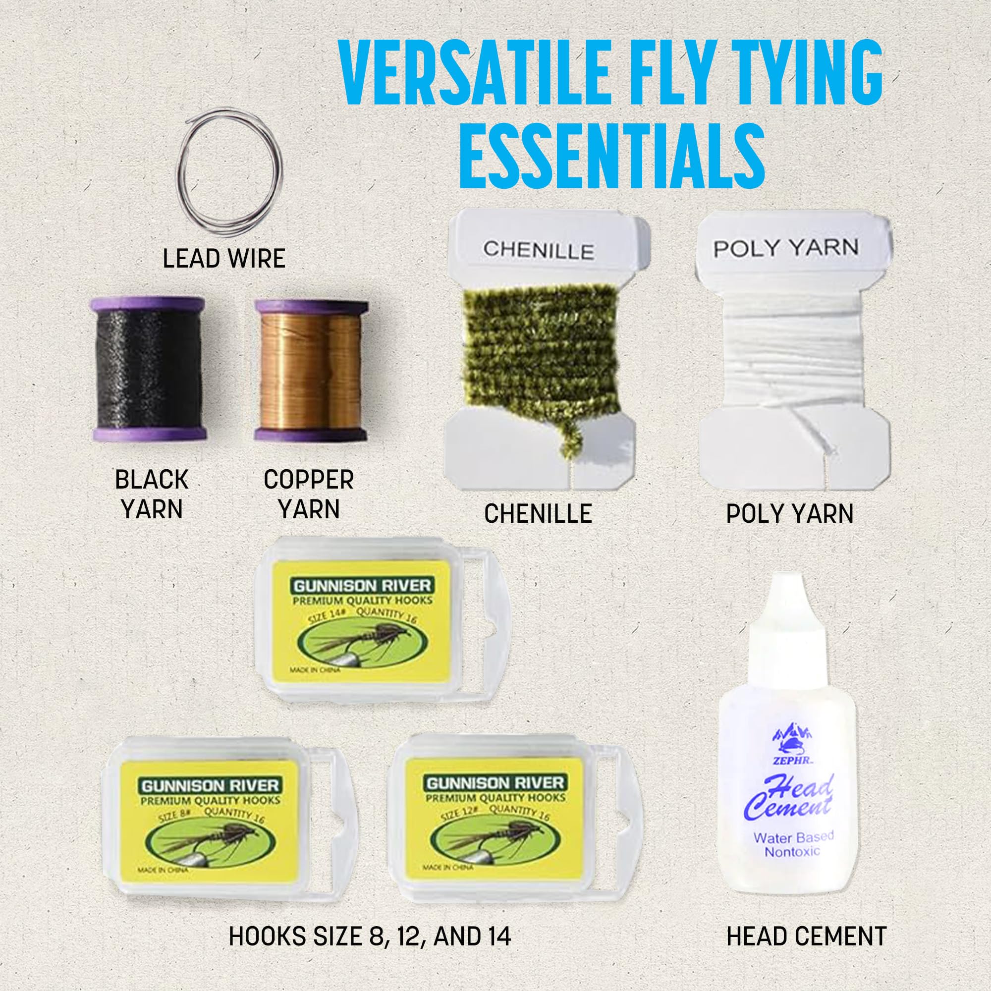 Creative Angler Deluxe Fly Tying Kit feather selection captures texture and color variety for patterns