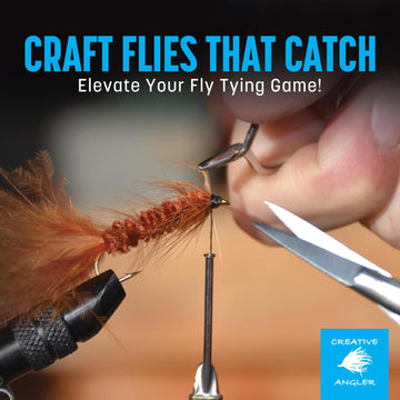 Person tying a fly using the Creative Angler kit
