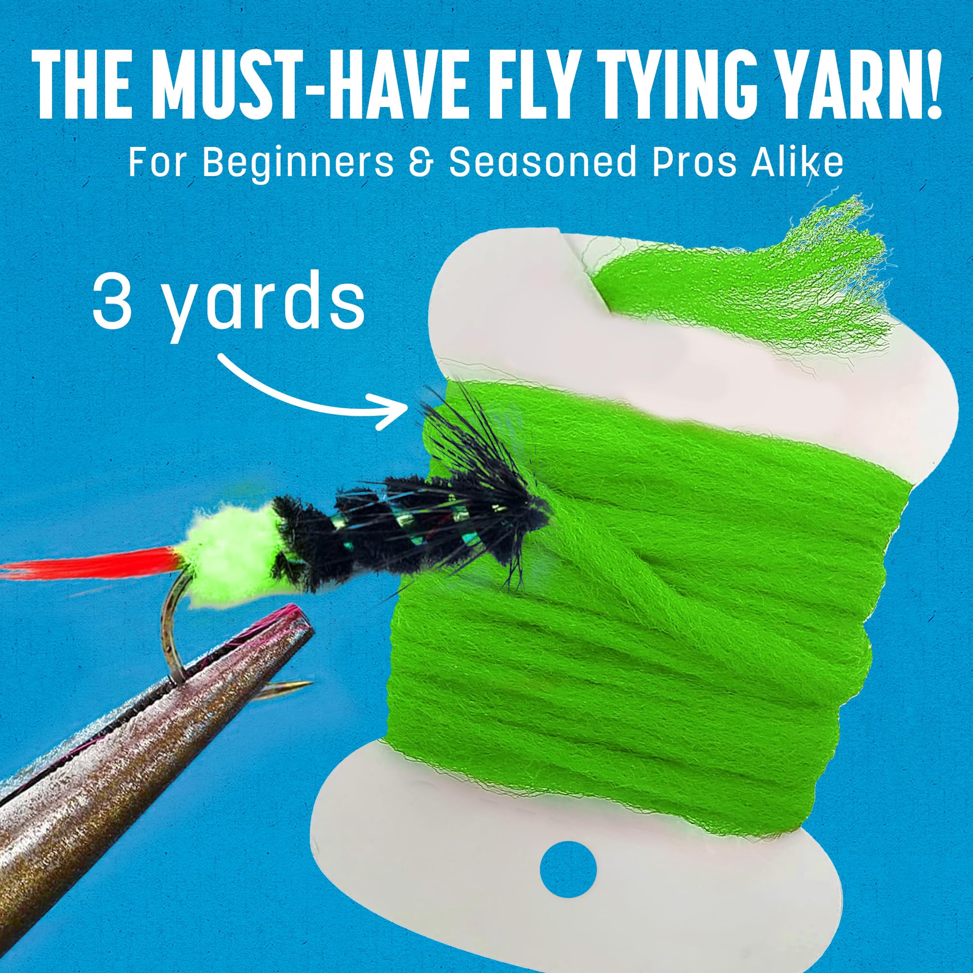 Creative Angler Float Poly Yarn being wrapped to form a dry fly wing at a vise.