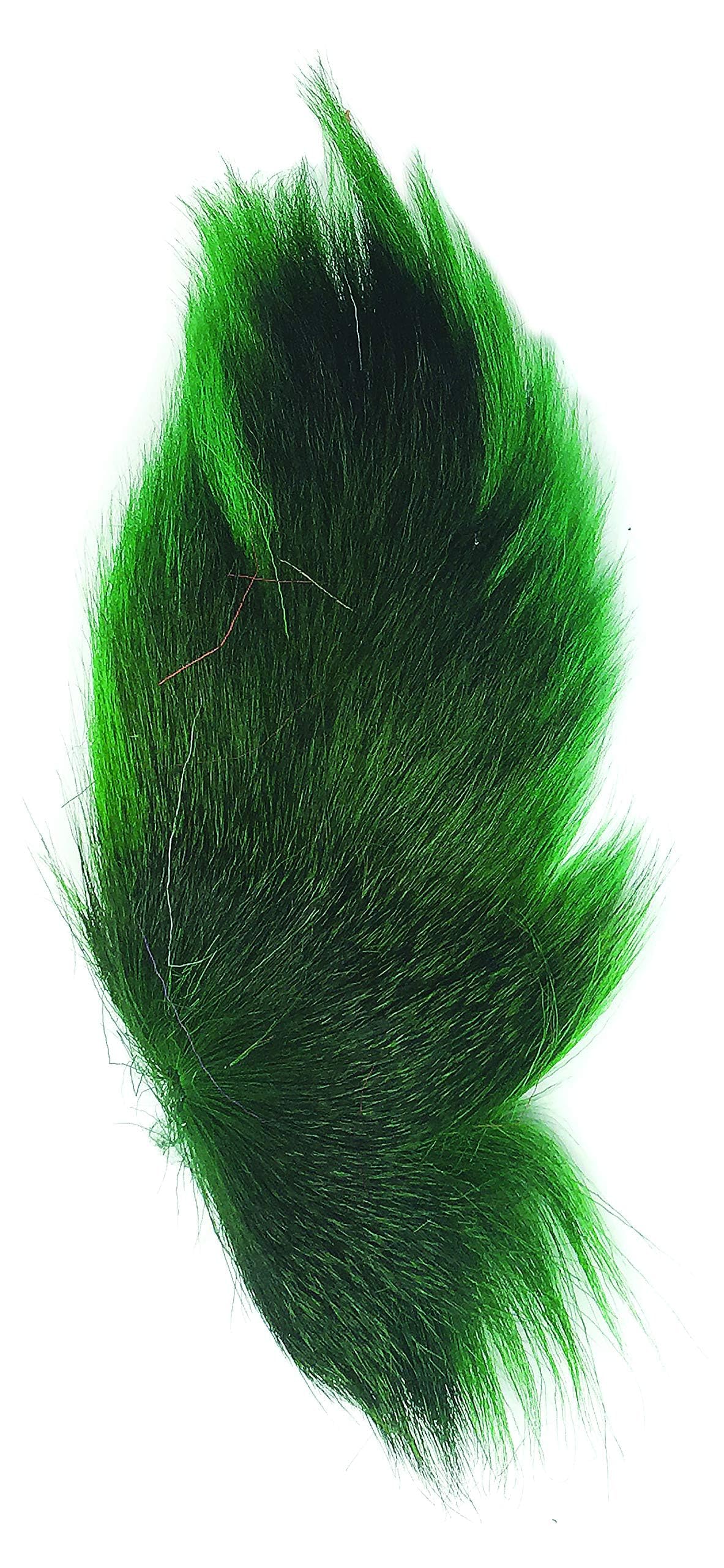 Creative Angler Full Bucktails in green, close-up of durable, color-fast hair for versatile flies.