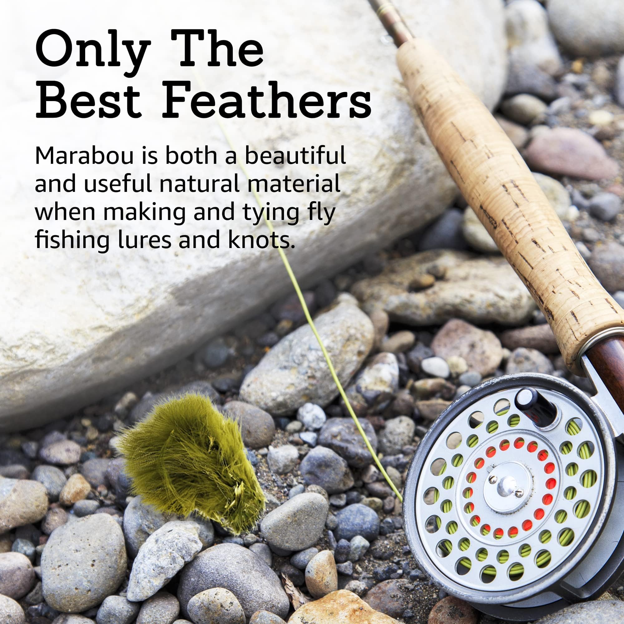 Creative Angler olive marabou feathers add natural movement to leech and nymph patterns