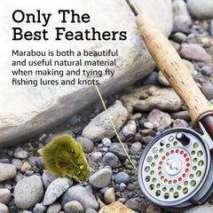Creative Angler olive marabou feathers add natural movement to leech and nymph patterns