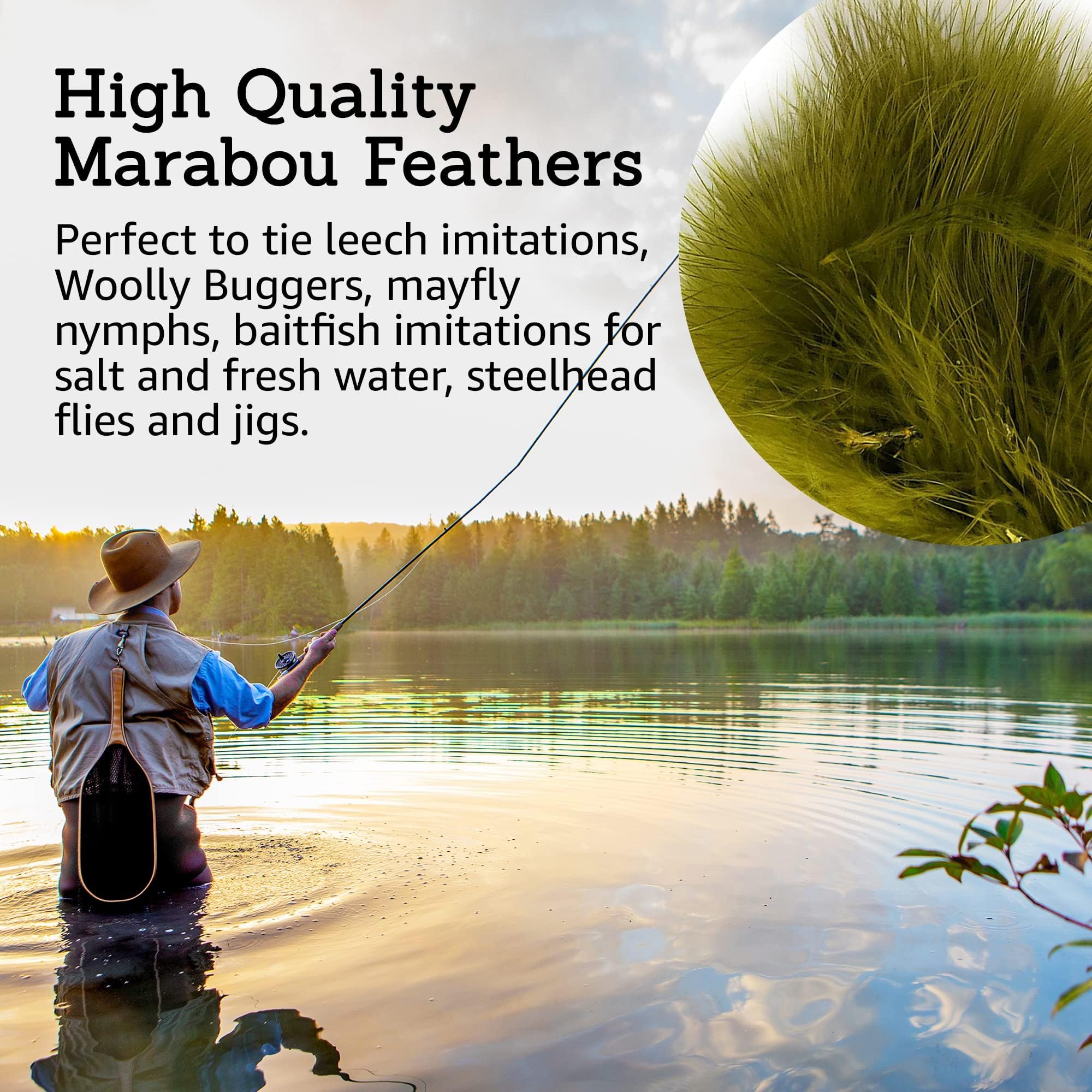 Creative Angler marabou feathers in red for bold color accents and attracting fish