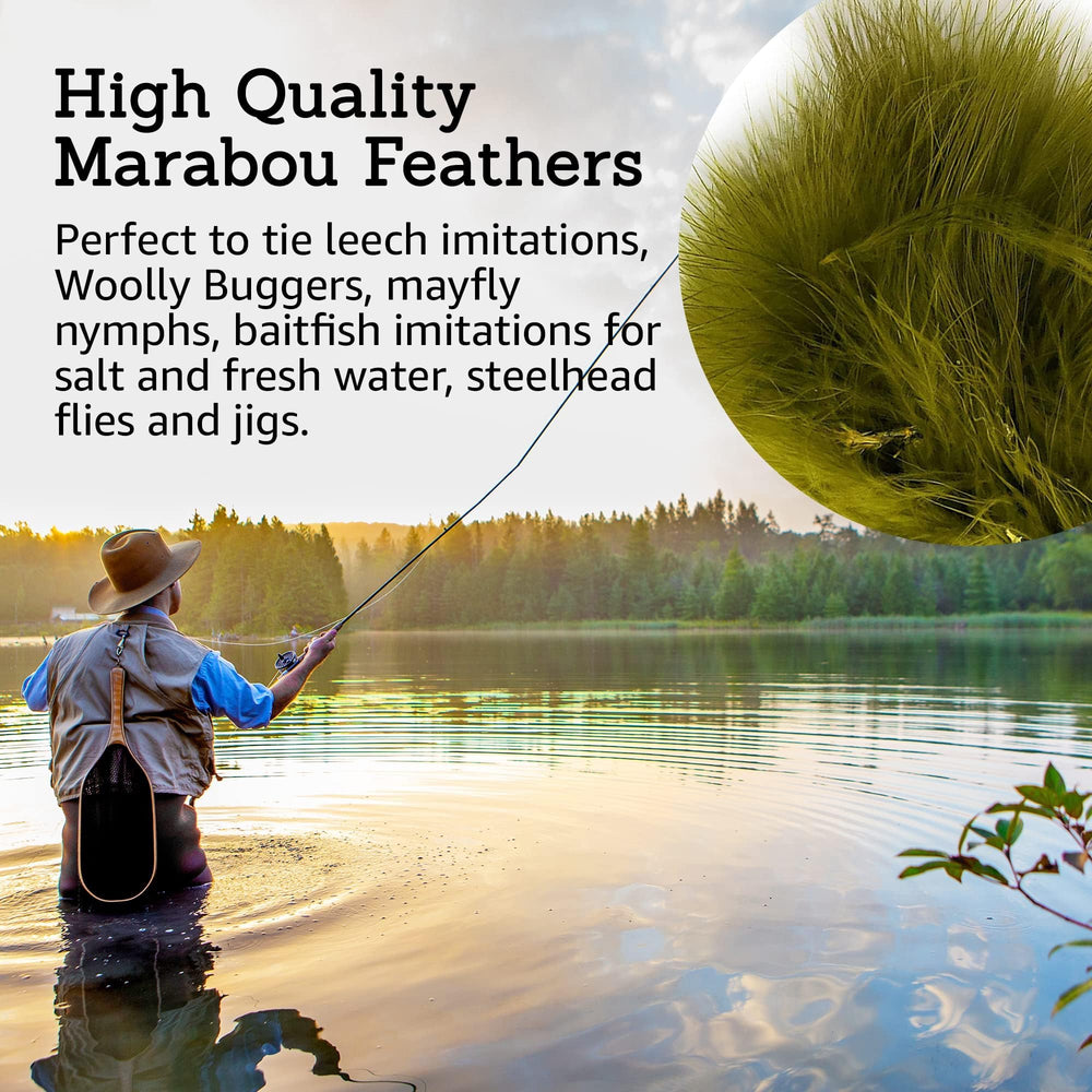 Creative Angler marabou feathers in red for bold color accents and attracting fish
