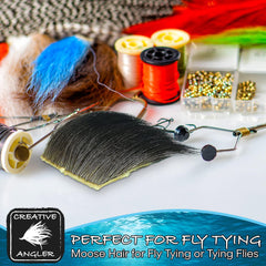 Creative Angler Moose Hair natural colors close-up, ideal for buoyant dry-fly tails