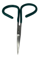 Creative Angler open end scissors close-up of ergonomic rubber grip for comfort.