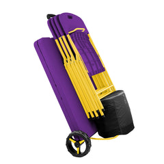 Creative Outdoor folding table with built-in wheels offers smooth mobility for tailgates