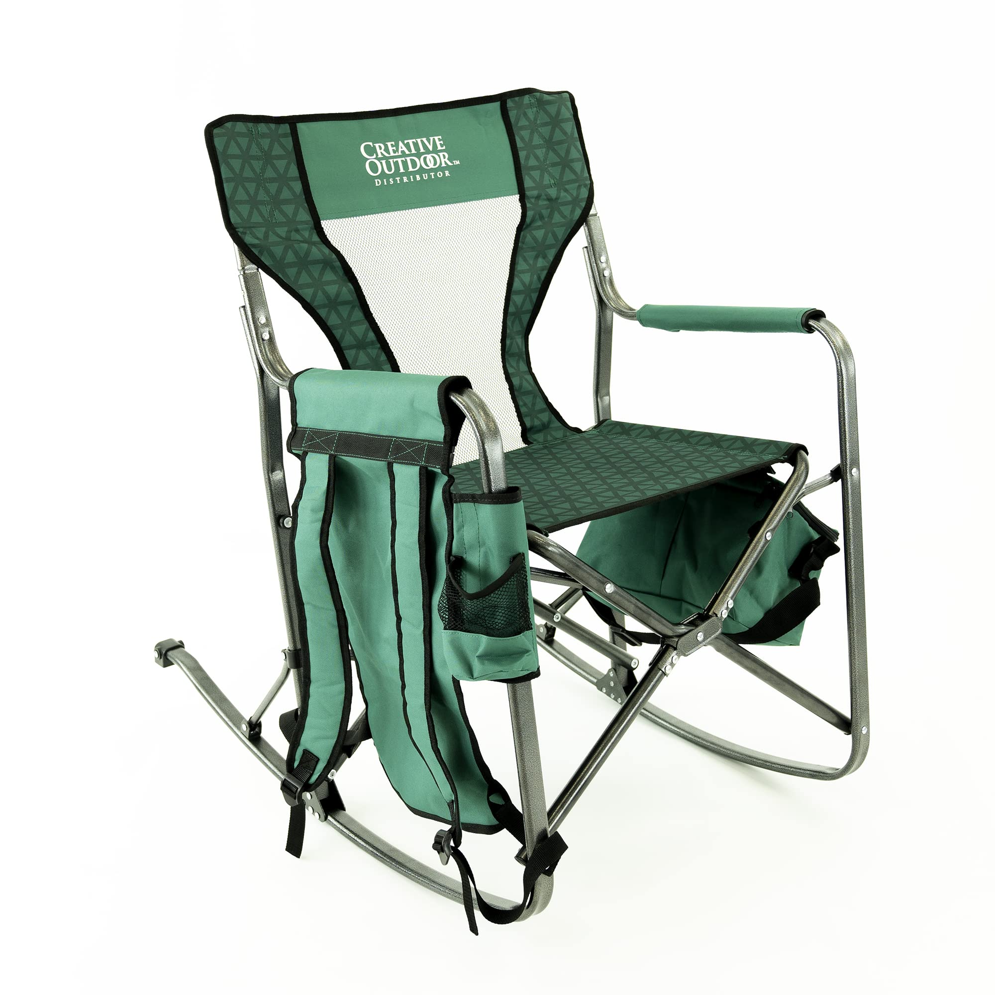 Creative Outdoor chair with water bottle holder keeps hydration close.