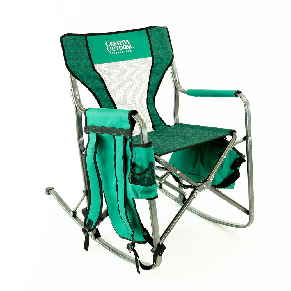 Creative Outdoor chair with water bottle holder keeps hydration close.