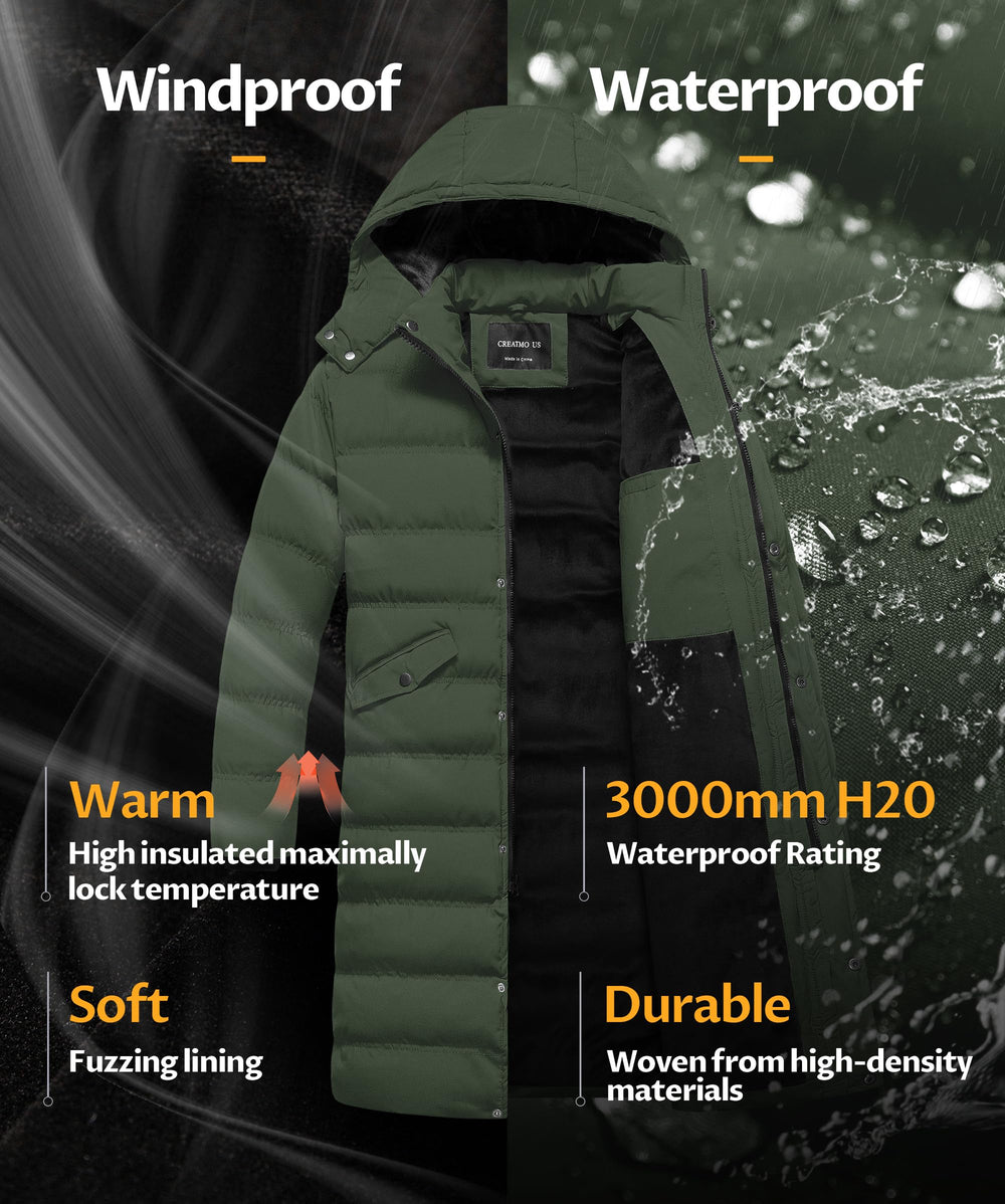 CREATMO US detachable hood feature; customizable winter protection.