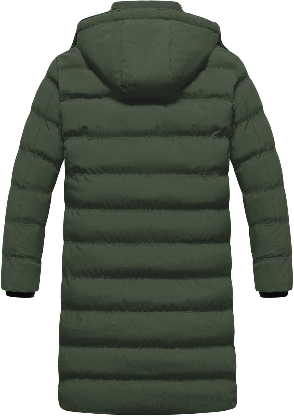 CREATMO US men's winter coat side view; snug fit and wind protection.