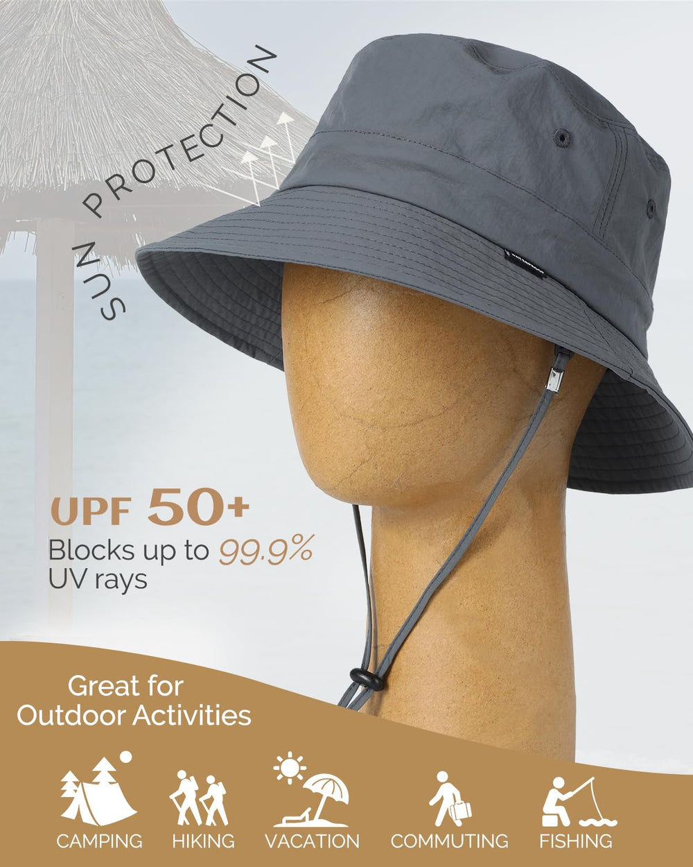 Creekstone sun hat grey side profile
