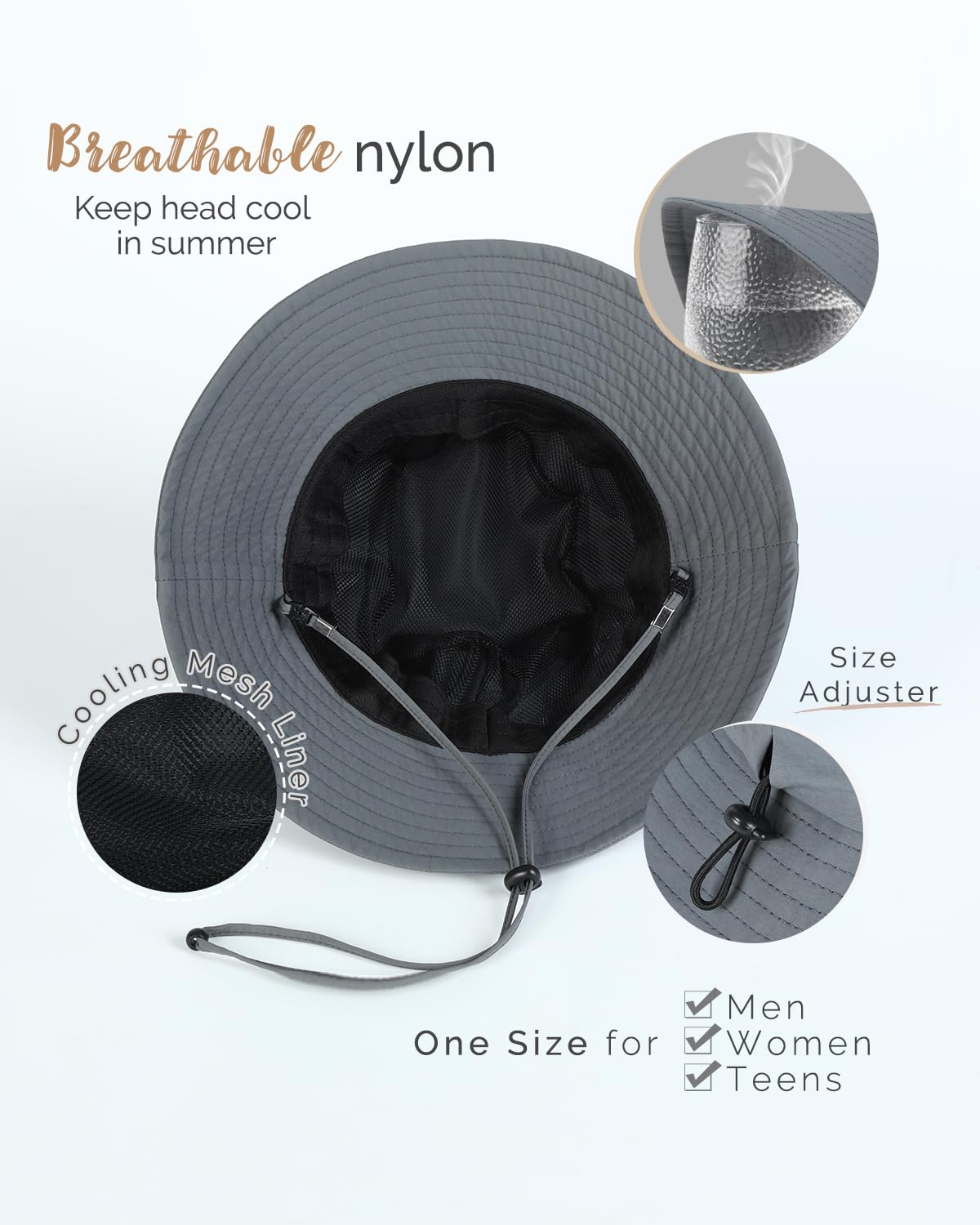 Back view showing adjustable drawcord on Creekstone hat