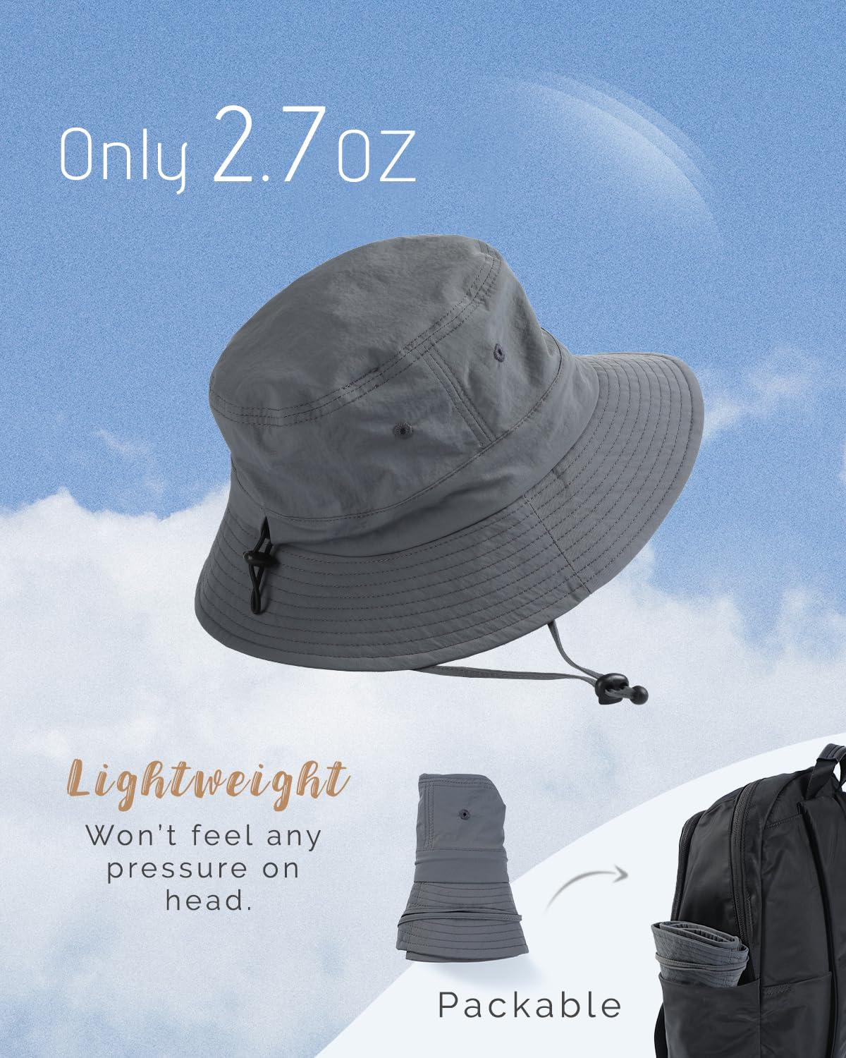 Waterproof nylon material of Creekstone sun hat