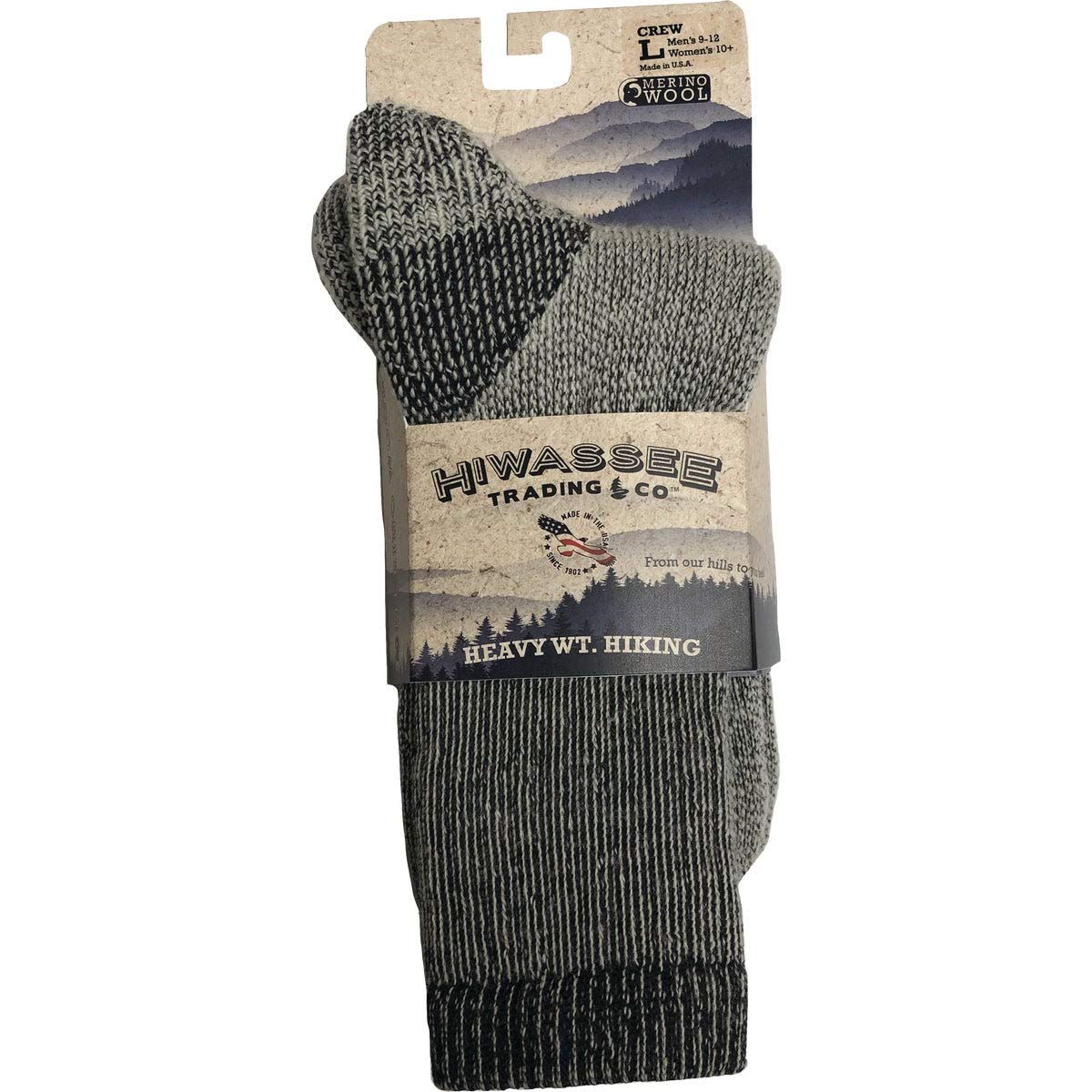 Crescent Sock Company heavy outdoor crew sock geometric charcoal pattern for durable all-day wear