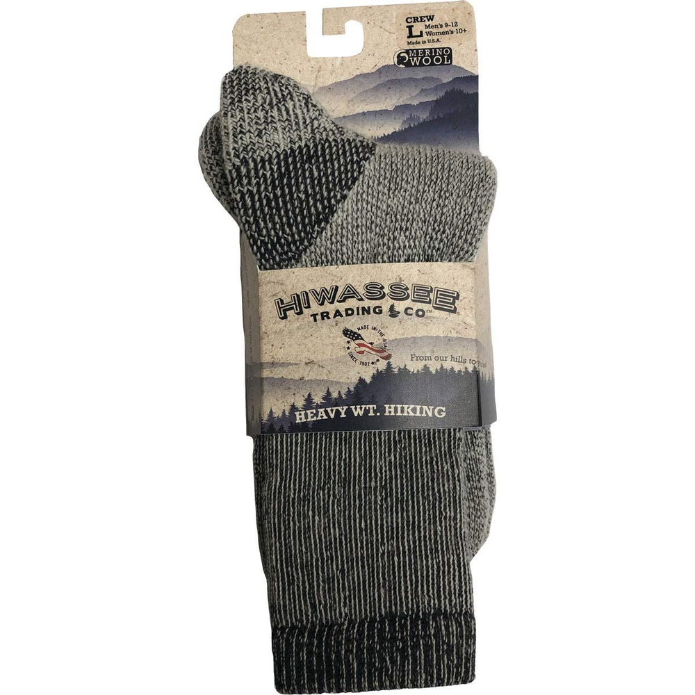 Crescent Sock Company heavy outdoor crew sock geometric charcoal pattern for durable all-day wear