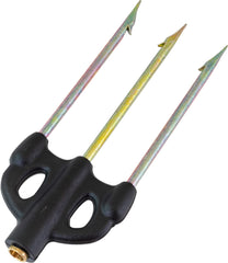 Cressi burnished stainless steel prongs with nylon base resist saltwater.