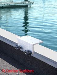 Crestliner SureMount System compatibility shown for flexible rod placement along boat tracks.