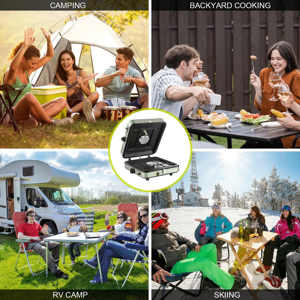 Cricosner detachable rack simplifies cleanup after outdoor meals.