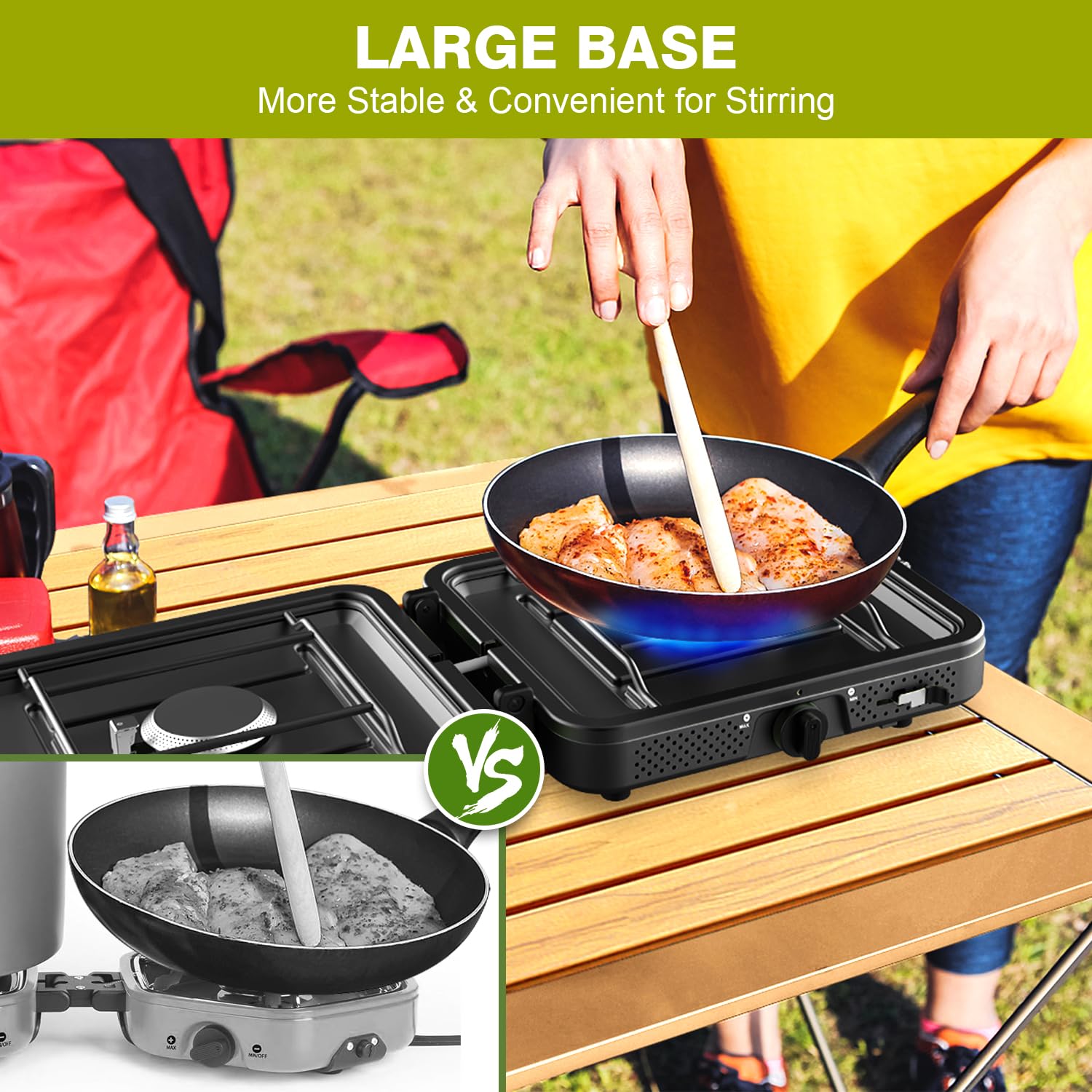 Cricosner safe, durable construction with non-slip feet for steady cooking.