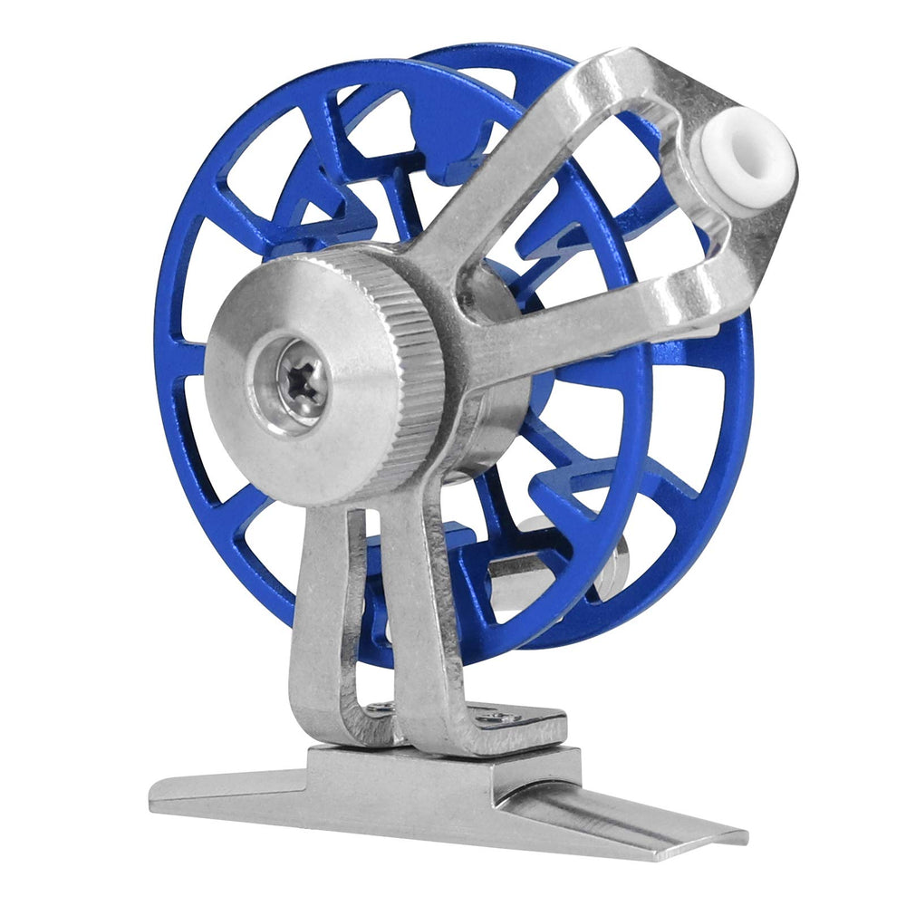 All-metal aluminum body of Crisis FD50 ice fishing wheel