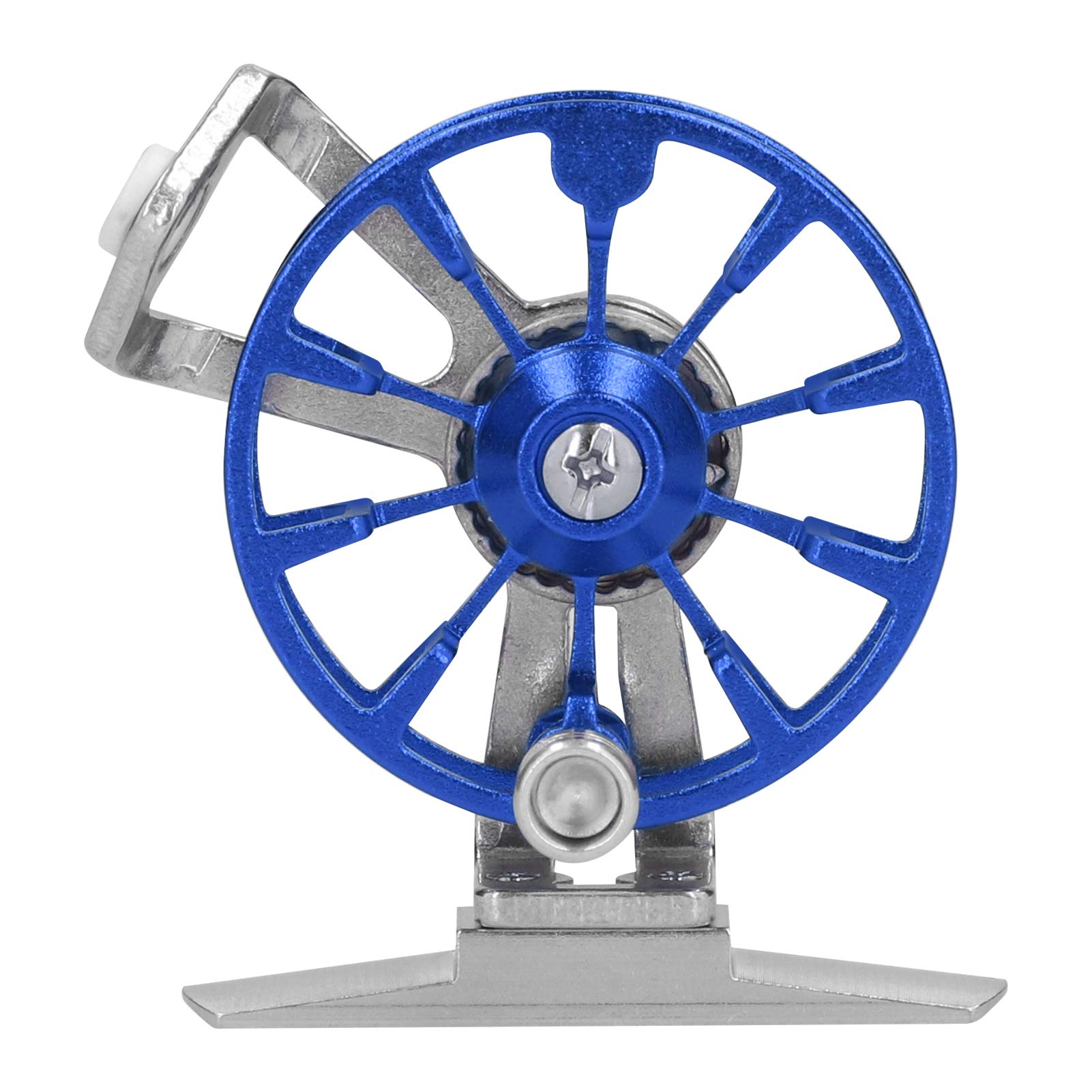 Crisis FD50 ice fishing wheel blue top view