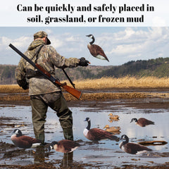 CroBlissful goose decoy pose-4 mounted on a metal stake for quick setup