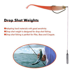Drop shot weights preventing snagging with slim design