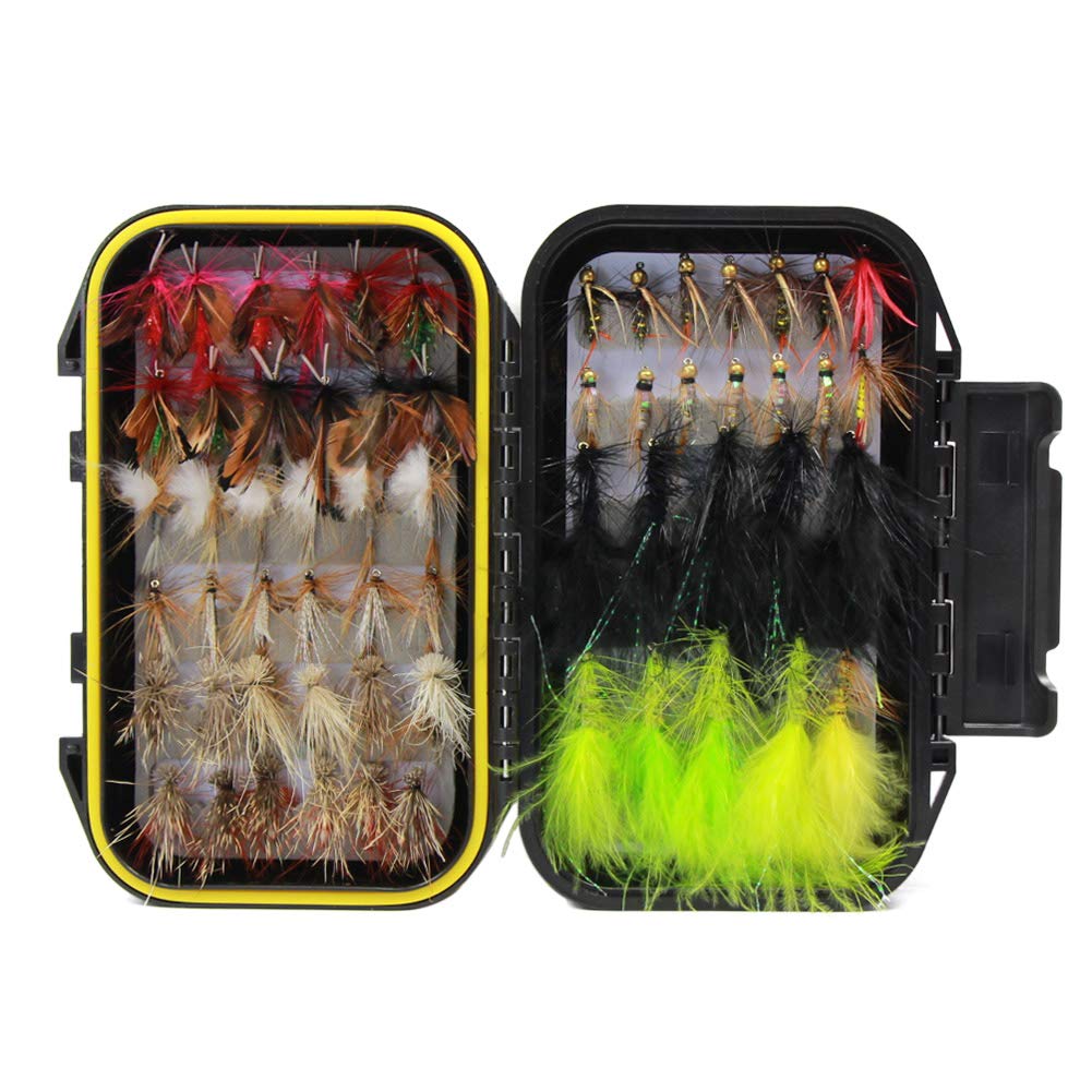 Croch 60pcs fly fishing flies assortment showing diverse patterns