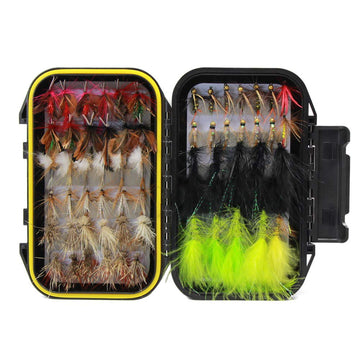 Croch 60pcs fly fishing flies assortment showing diverse patterns