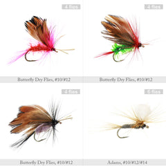 Wet fly patterns in the Croch 60pcs assortment for freshwater fishing