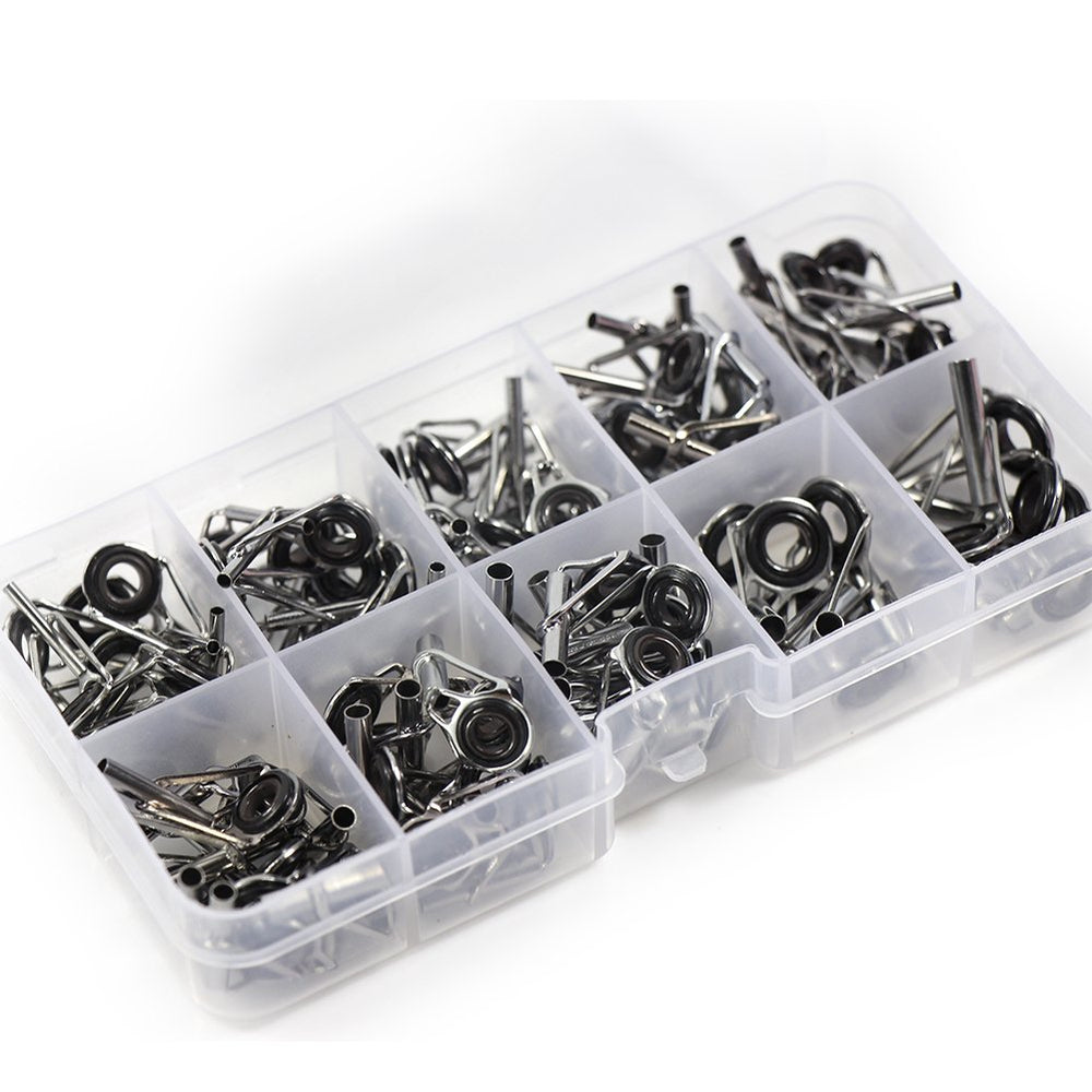 Croch 90 Pcs Fishing Rod Tip Repair Kit stainless steel components in organizer box