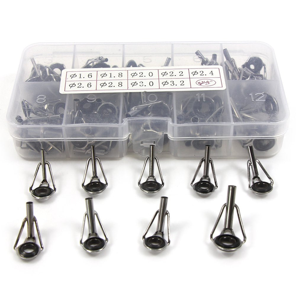 Compact storage box with tips organized by size