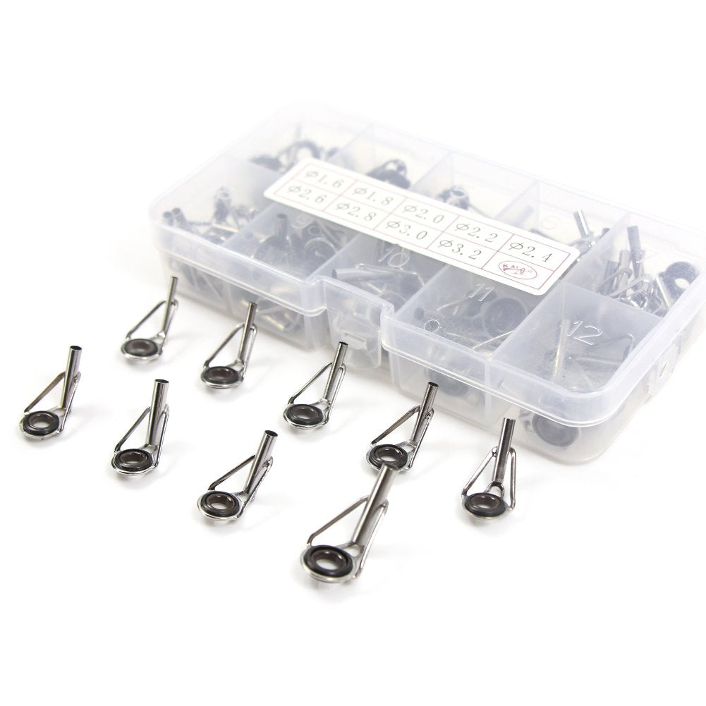 Tip repair kit compatible with lure, boat, and raft fishing rods