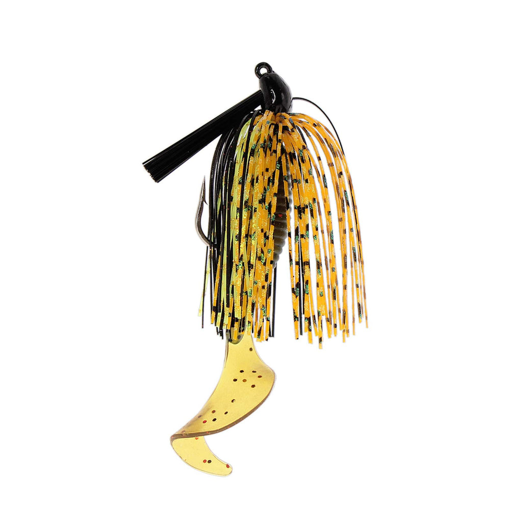 Close-up of jig skirt strands with pearl flakes