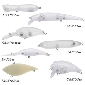 Blank Croch crankbait with 3D eyes and hardware