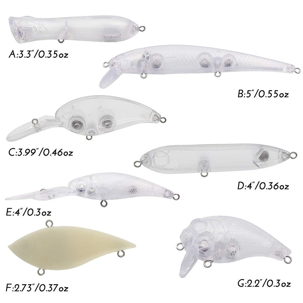 Blank Croch crankbait with 3D eyes and hardware