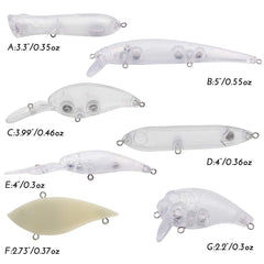 Blank Croch crankbait with 3D eyes and hardware