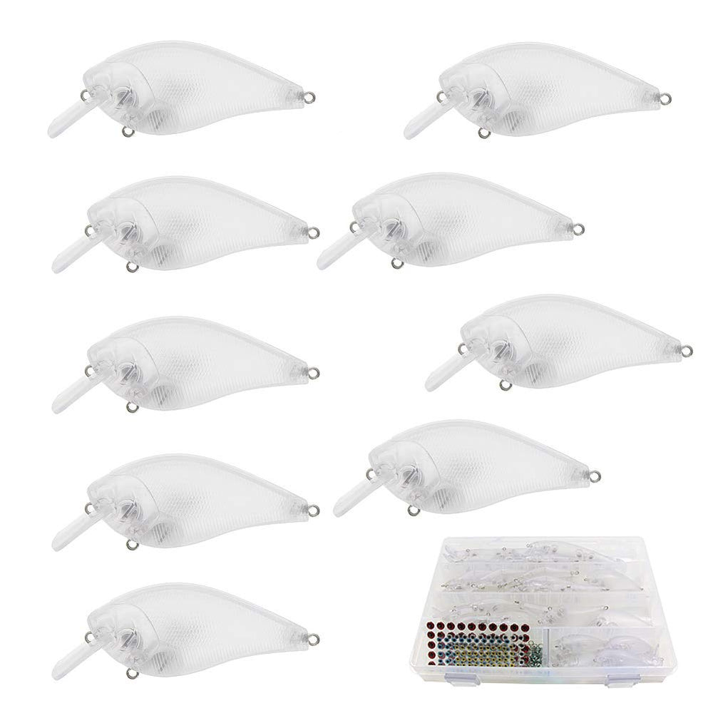 Front view of Croch Blank Crankbait with tackle box (unpainted)