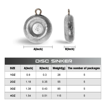 Croch Disc Sinkers 3oz for saltwater fishing