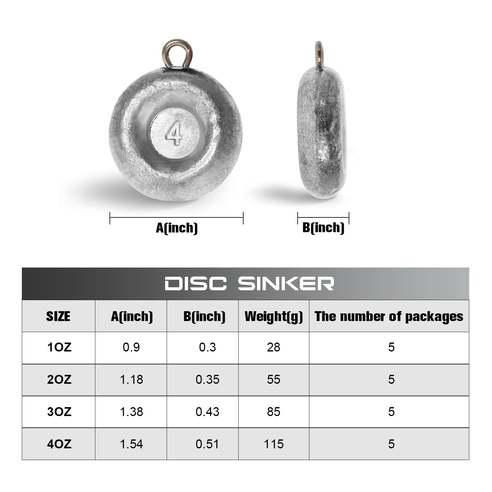 Croch Disc Sinker 3oz for saltwater