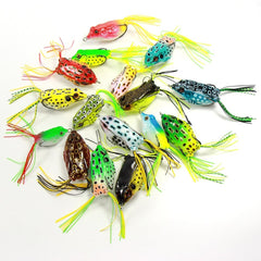 Croch Frog Lure Kit 18 pcs high carbon steel treble hooks close-up